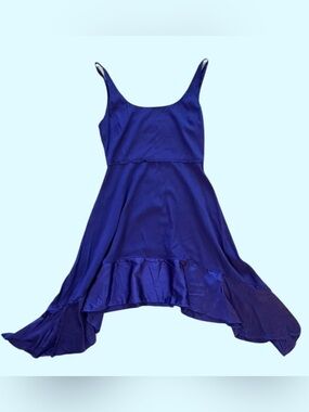 Elizabeth and James Royal Blue Asymmetrical Silk Dress